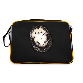 Herzschlag Afrikanischer Weißbauchigel Igel Kostüm - Retro Tasche - Schwarz/Gold - Hinten