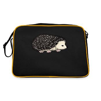 Herzschlag Afrikanischer Weißbauchigel Igel Kostüm - Retro Tasche - Schwarz/Gold - Hinten