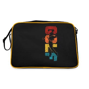 Golf Vintage Retro Golf - Retro Tasche - Schwarz/Gold - Hinten