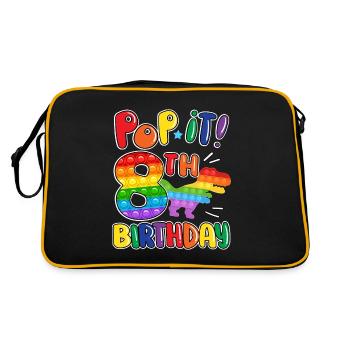 Pop It Dinosaur Joyeux 8ème anniversaire Dino - Sac Retro - noir/or - Dos