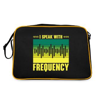 Funk Amateur Funker Funken Radio Hobby Geschenk - Retro Tasche - Schwarz/Gold - Hinten