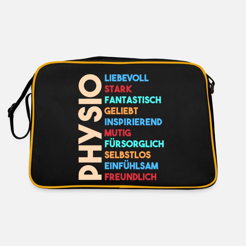 Physio Physiotherapeut - Retro Tasche - Schwarz/Gold