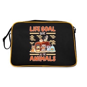 Militant des droits des animaux Végétalien Végétarien Amoureux des animaux Animal - Sac Retro - noir/or - Dos