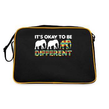 autism awareness month puzzel different elephant - Retro Bag - black/gold - Back