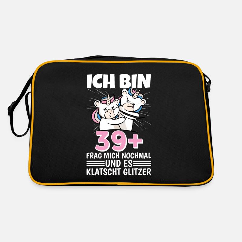 Ich bin 39+ Frag mich nochmal und klatscht Glitzer Retro Tasche