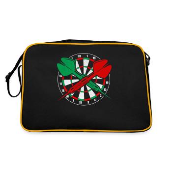 Jeu de fléchettes Jeu de fléchettes Dartset Dartboard et flèches - Sac Retro - noir/or - Dos