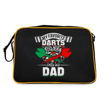 Darts Papa Mon copain de fléchettes préféré m’appelle - Sac Retro - noir/or - Dos