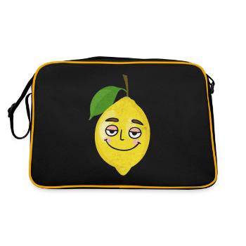 Smiling Lemon Funny Lemon Fruits - Retro Bag - black/gold - Back
