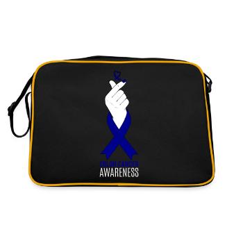 Sensibilisation au cancer du côlon Kpop Finger Heart Gift - Sac Retro - noir/or - Dos