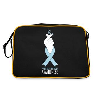 Prostate Cancer Kpop Finger Heart Gift - Retro Bag - black/gold - Back