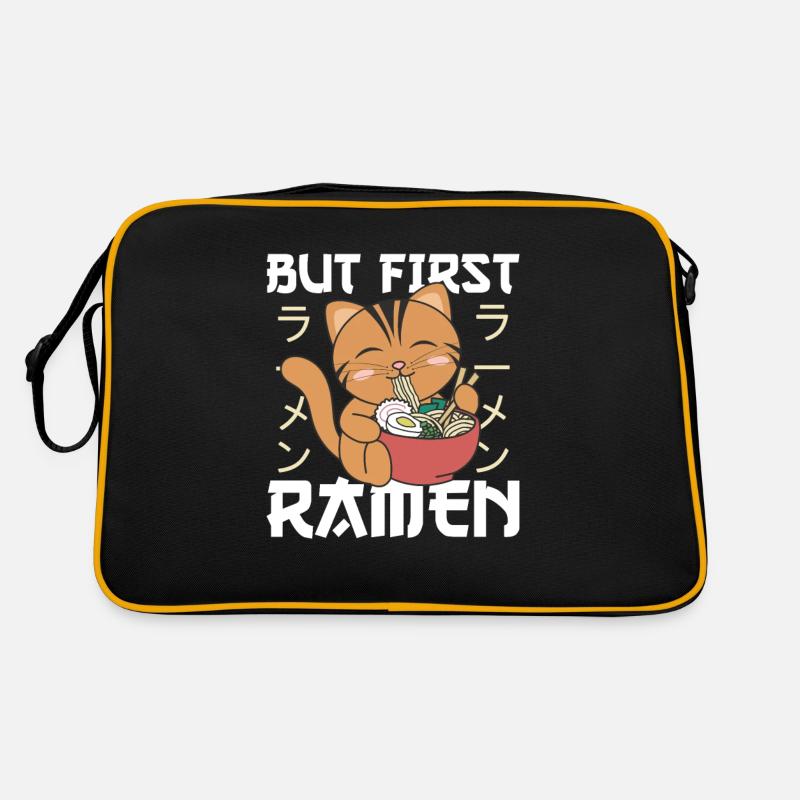 But first ramen cute cat eats ramen Retro Bag