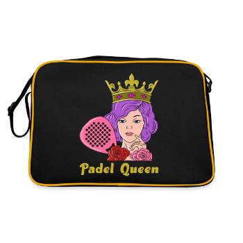Padel Queen Für Padel Tennis Spielerinnen - Retro Tasche - Schwarz/Gold - Hinten