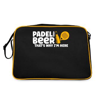 Lustiger Padel Spruch Padel and Beer Padel Tennis - Retro Tasche - Schwarz/Gold - Hinten