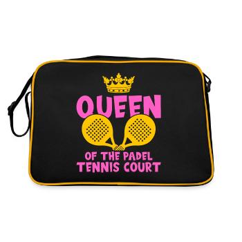 Padel Queen Für Padel Tennis Spielerinnen - Retro Tasche - Schwarz/Gold - Hinten