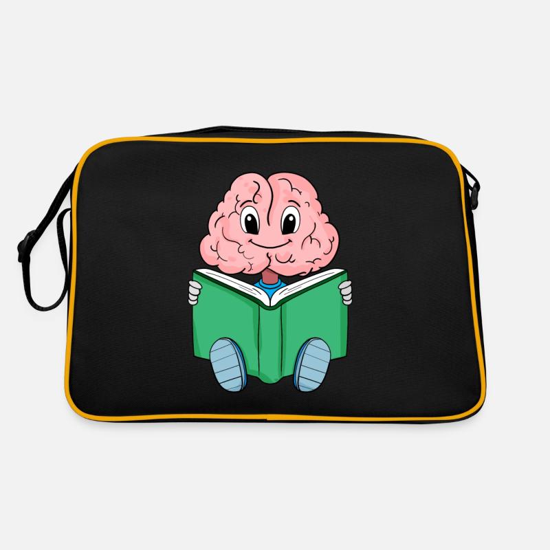 Gehirn am Lesen Retro Tasche