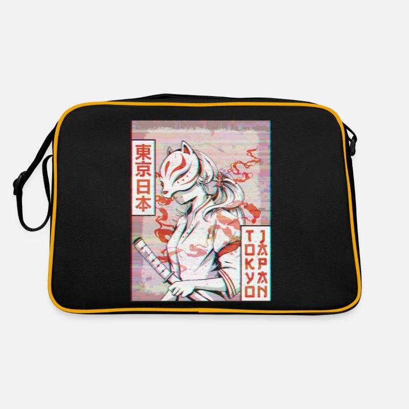 Samurai Kitsune Fox Mask Vaporwave Aesthetic Retro Bag