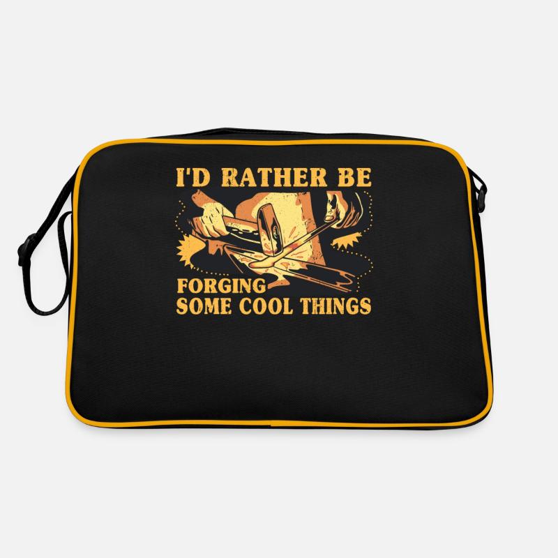 I'd Rather Be Forging Amboss Schmied Retro Tasche