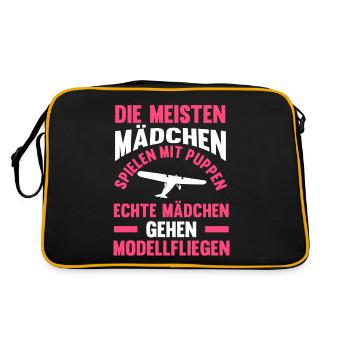 Modellfliegen Modellflieger Modellflug - Retro Tasche - Schwarz/Gold - Hinten