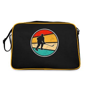 Hockey Eishockey Retro Logo - Retro Tasche - Schwarz/Gold - Hinten
