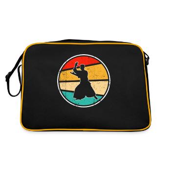 Aikido Retro Logo - Retro Tasche - Schwarz/Gold - Hinten