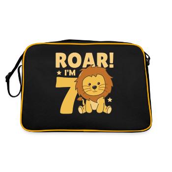 Enfants 7ème anniversaire Lion sept ans Lion - Sac Retro - noir/or - Dos