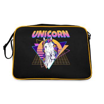 Unicorn Vaporwave Aesthetic Retro - Retro Bag - black/gold - Back