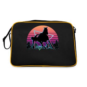 Horseball Vaporwave Aesthetic Retro - Retro Bag - black/gold - Back