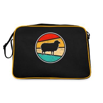 Schaf Retro - Retro Tasche - Schwarz/Gold - Hinten