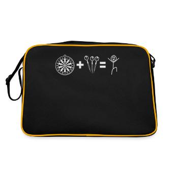 Jeu de fléchettes + flèches = Figurine de bâton de joueur de fléchettes - Sac Retro - noir/or - Dos