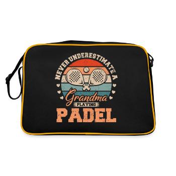 Cool Never Underestimate A Grandma Playing Padel - Retro Bag - black/gold - Back