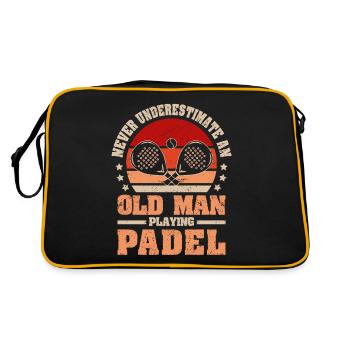 Cool Padel Dad Padel Spieler Vater - Retro Tasche - Schwarz/Gold - Hinten