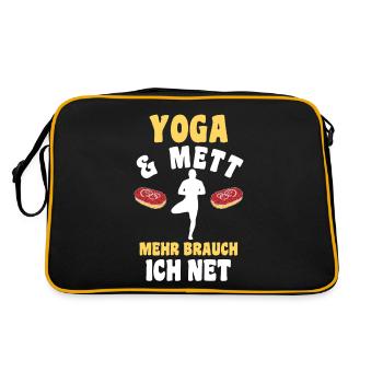Meditieren Mett Yoga - Retro Tasche - Schwarz/Gold - Hinten