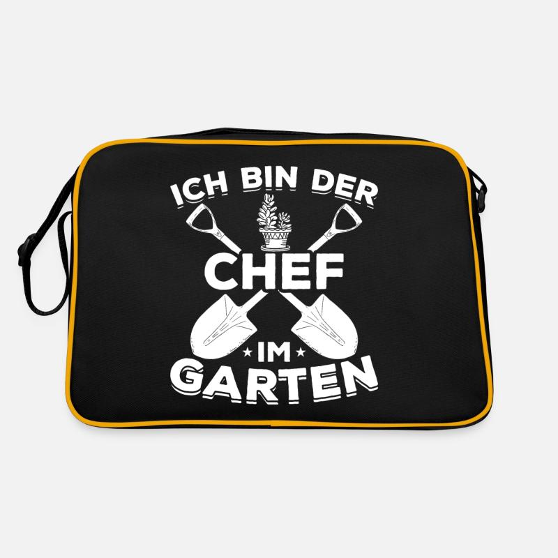 Ich bin der Chef im Garten Schrebergarten Gärtner Retro Tasche
