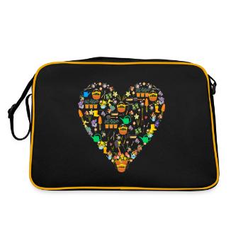 Heart Gardening Tools Garden Nature Plant - Retro Bag - black/gold - Back