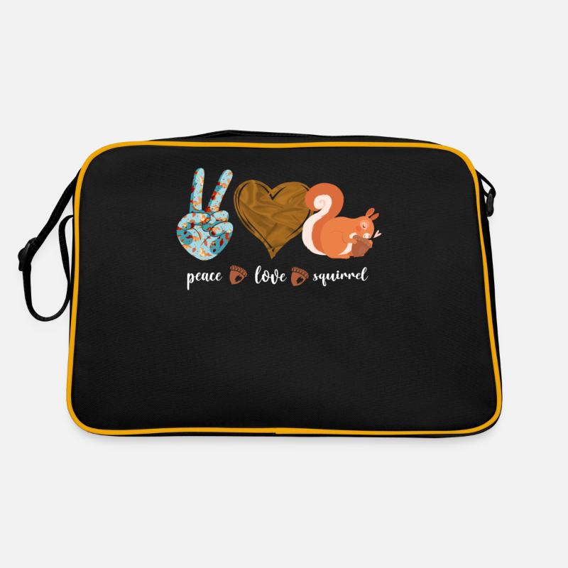 Squirrel Acorn Peace Love Squirrel Retro Tasche