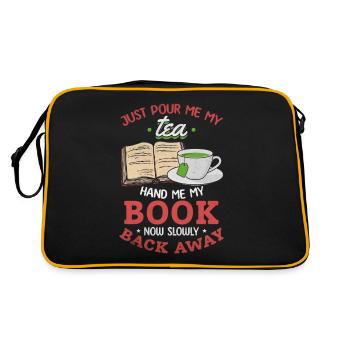 Just pour me my tea Give me my book - Retro Bag - black/gold - Back