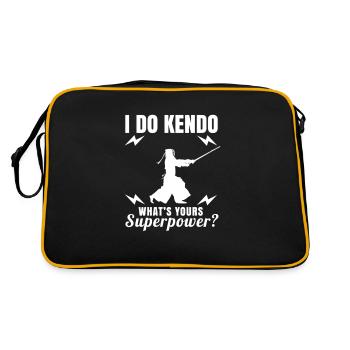Kendo Martial Arts Kenjutsu Kendoka Samurai - Retro Bag - black/gold - Back