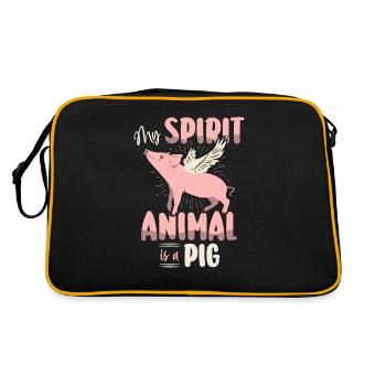 Pig Tshirt Children Women Piglet Piglet Piglet - Retro Bag - black/gold - Back