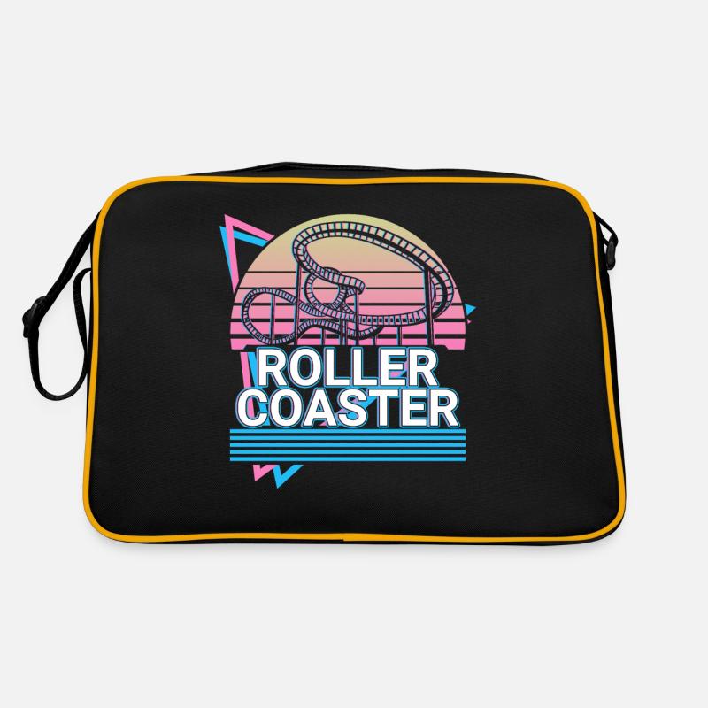 Roller Coaster Retro Cadeau - Sac Retro - noir/or