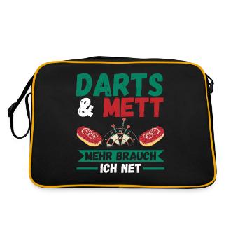 Darts Mett Dart - Retro Tasche - Schwarz/Gold - Hinten