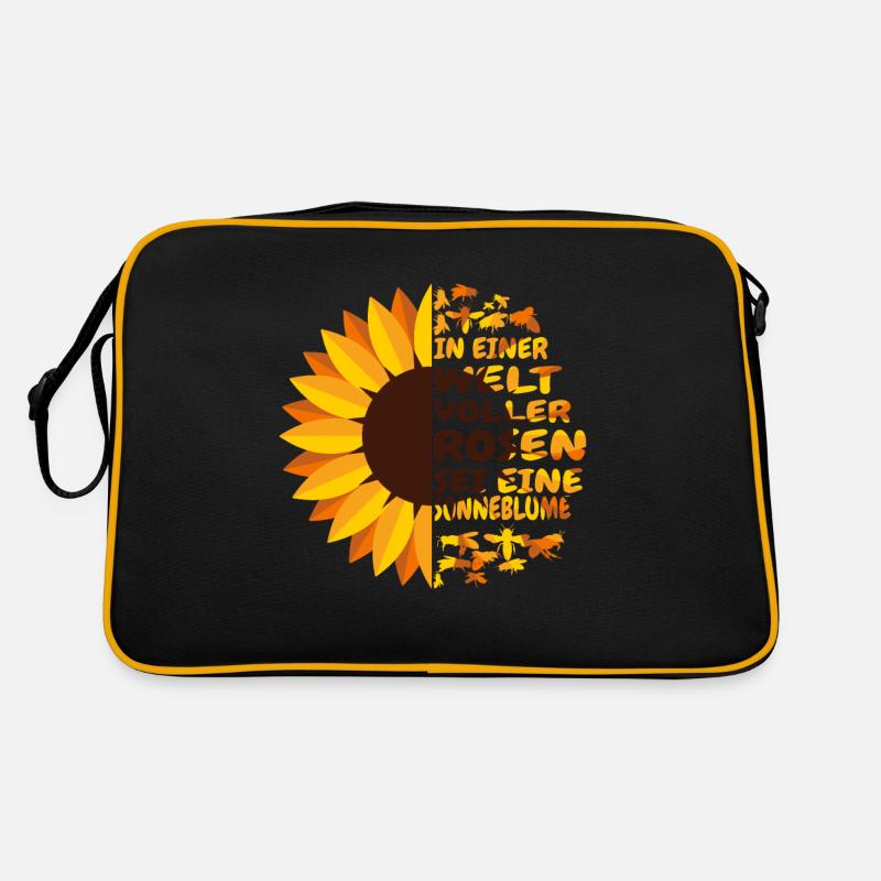 In einer Welt voller Rosen sei eine Sonnenblume Retro Tasche