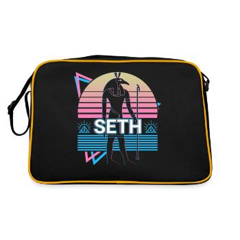 Seth Dieu Égyptien Egypte Cadeau - Sac Retro - noir/or - Dos