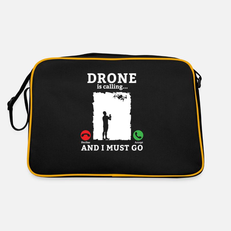 Drone Drone Drone Pilote Quadcopter - Sac Retro - noir/or