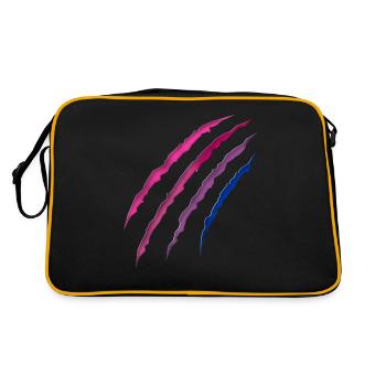 Bisexual Bi Pride Flag Scratch - Retro Tasche - Schwarz/Gold - Hinten