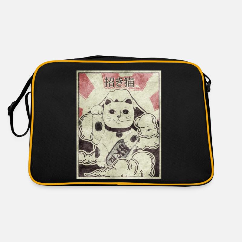Maneki Neko Katze Japanisch Ästhetisch Vintage Ges Retro Tasche