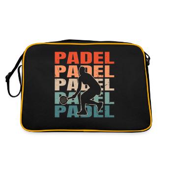 Cool Retro Text Silhouette Padel - Retro Tasche - Schwarz/Gold - Hinten