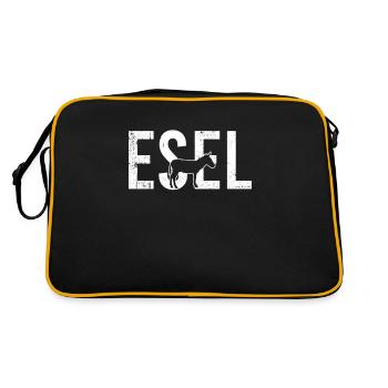 Esel - Retro Tasche - Schwarz/Gold - Hinten