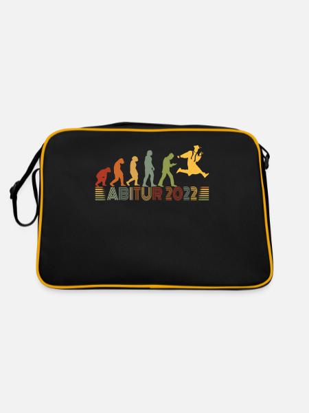 Abi 2022 Abitur bestanden Evolution retro Abitur - Retro Tasche - Schwarz/Gold