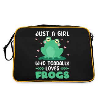 Grenouille Seulement une fille qui aime les crapauds Grenouilles - Sac Retro - noir/or - Dos