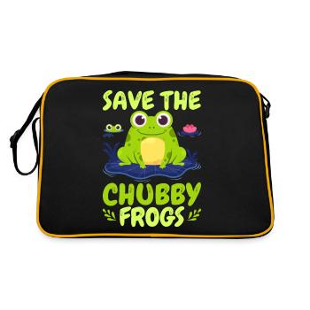 Drôle de grenouille sauvez les grenouilles potelées - Sac Retro - noir/or - Dos